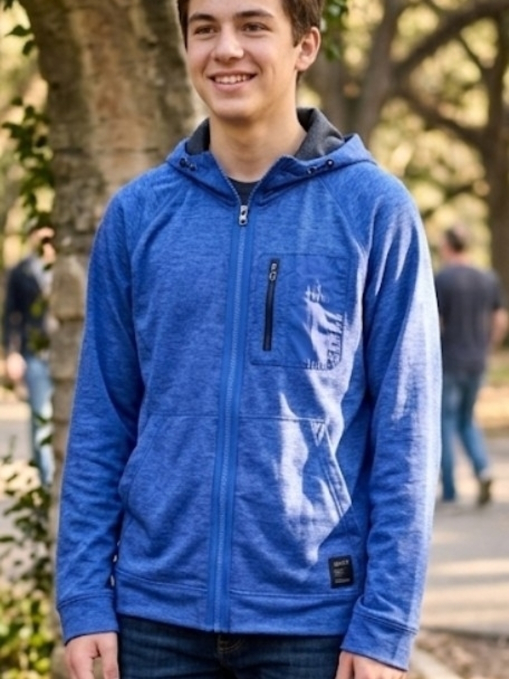 Athletic Works Blue Sweatshirt - Size XXL (18) Youth - With Hood and Zipper